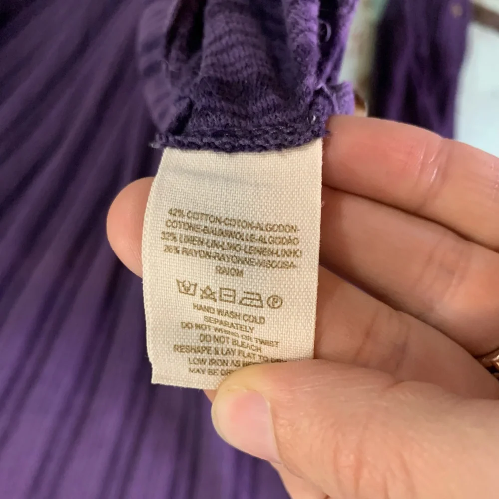 Women’s Free People beach purple striped button-up shirt - Picture 4 of 6